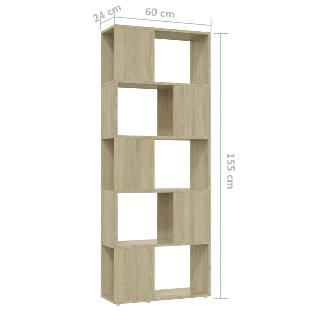 vidaXL Bibliotecă/Separator cameră, stejar sonoma, 60x24x155 cm vidaXL Bibliotecă/Separator cameră, stejar sonoma, 60x24x155 cm