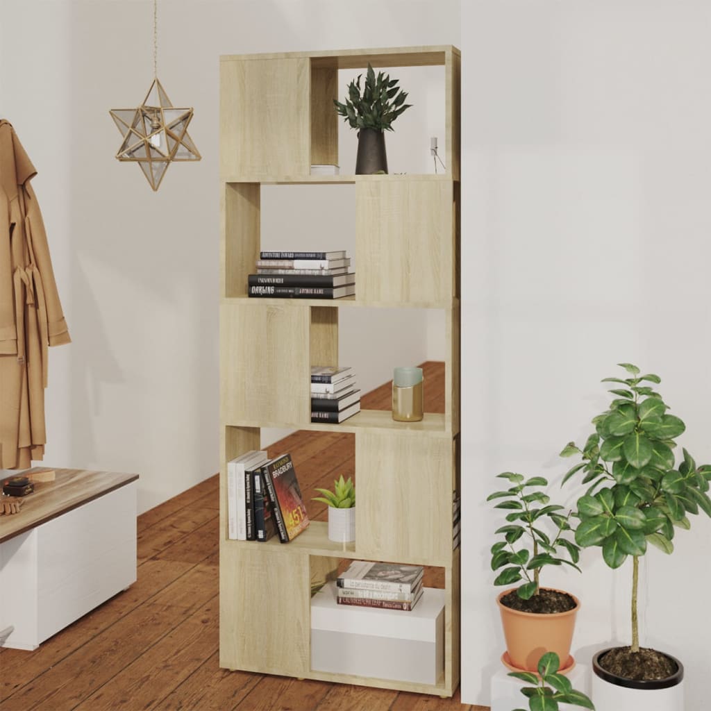 vidaXL Bibliotecă/Separator cameră, stejar sonoma, 60x24x155 cm vidaXL Bibliotecă/Separator cameră, stejar sonoma, 60x24x155 cm