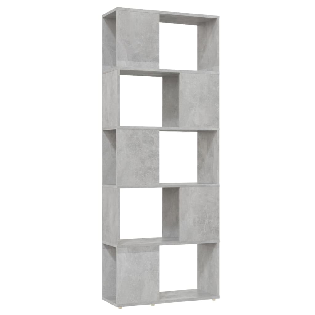 vidaXL Bibliotecă/Separator cameră, gri beton, 60x24x155 cm