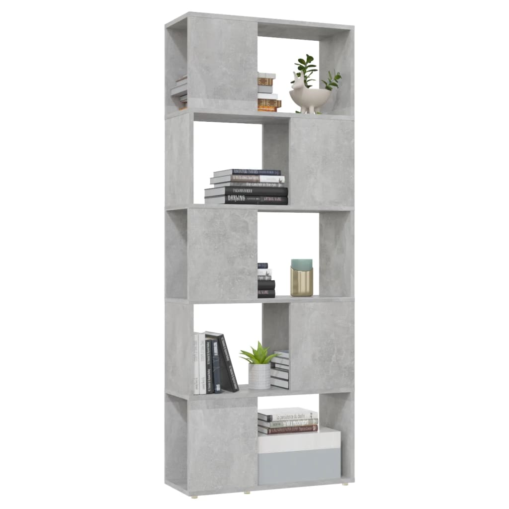 vidaXL Bibliotecă/Separator cameră, gri beton, 60x24x155 cm