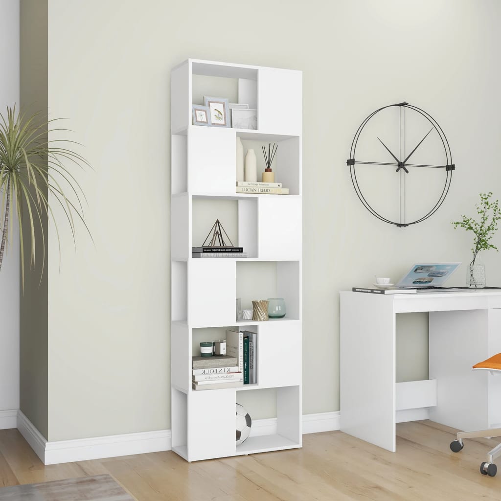 vidaXL Bibliotecă/Separator cameră, alb, 60x24x186 cm