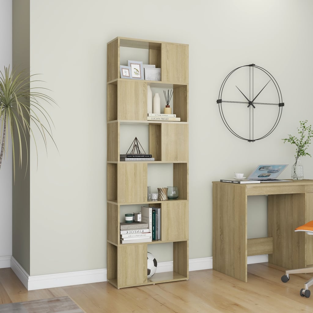 vidaXL Bibliotecă/Separator cameră, stejar sonoma, 60x24x186 cm, PAL vidaXL Bibliotecă/Separator cameră, stejar sonoma, 60x24x186 cm, PAL
