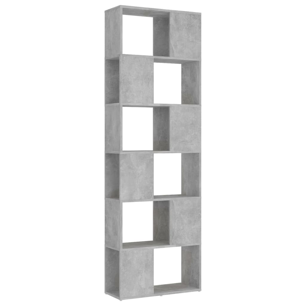 vidaXL Bibliotecă/Separator cameră, gri beton, 60x24x186 cm, PAL