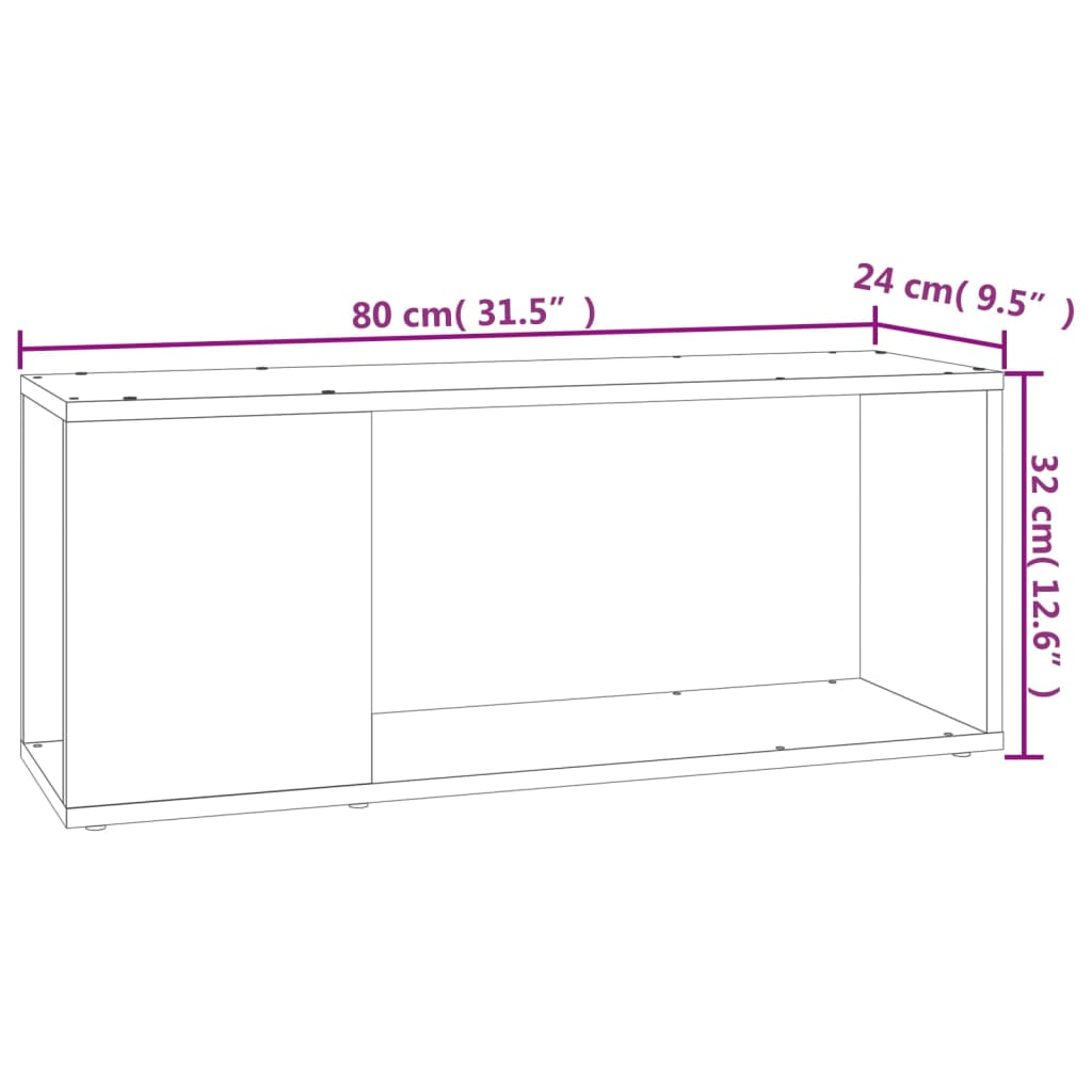vidaXL Comodă TV, stejar sonoma, 80x24x32 cm, PAL vidaXL Comodă TV, stejar sonoma, 80x24x32 cm, PAL