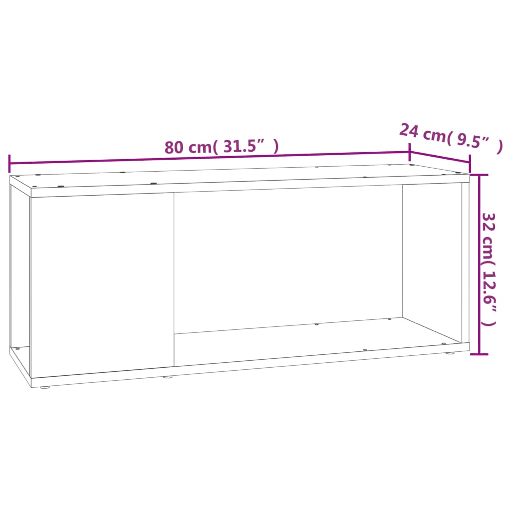 vidaXL Comodă TV, gri beton, 80x24x32 cm, PAL vidaXL Comodă TV, gri beton, 80x24x32 cm, PAL