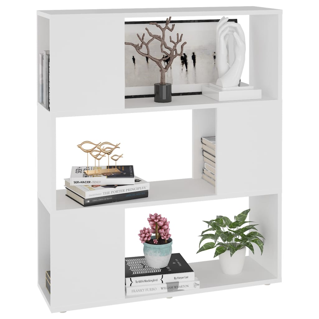 vidaXL Bibliotecă/Separator cameră, alb, 80x24x94 cm, PAL