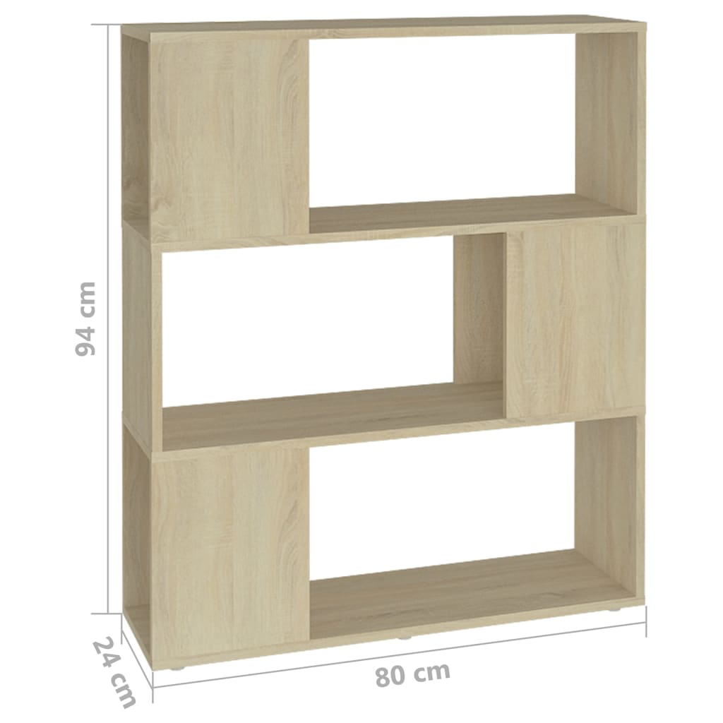 vidaXL Bibliotecă/Separator cameră, stejar sonoma, 80x24x94 cm, PAL vidaXL Bibliotecă/Separator cameră, stejar sonoma, 80x24x94 cm, PAL