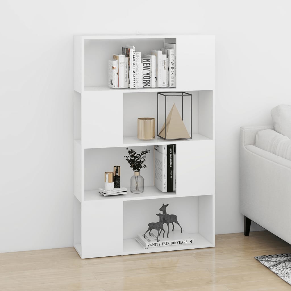 vidaXL Bibliotecă/Separator cameră, alb, 80x24x124,5 cm, PAL