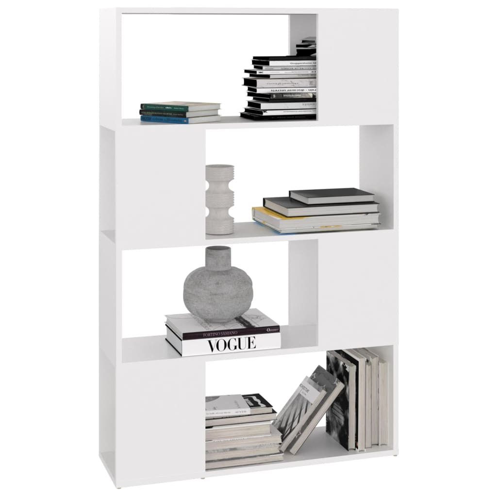 vidaXL Bibliotecă/Separator cameră, alb, 80x24x124,5 cm, PAL