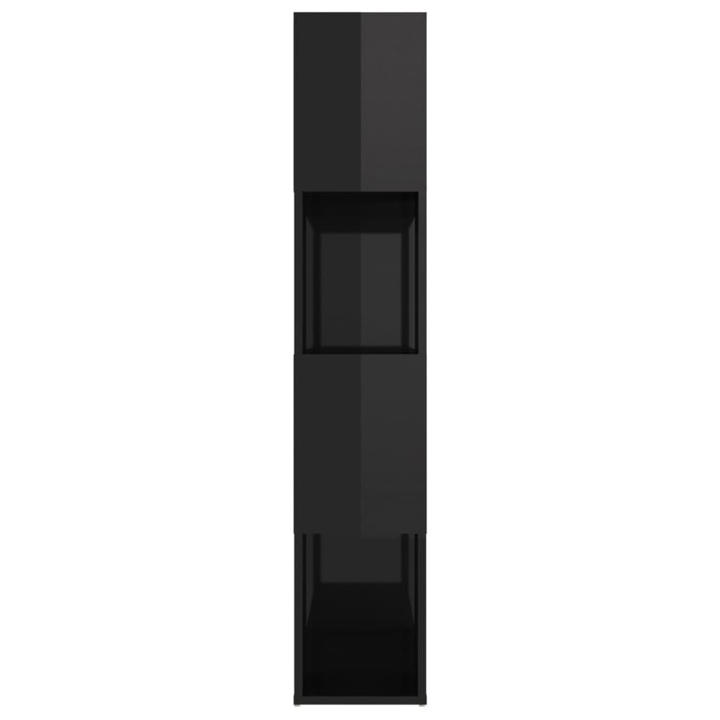 vidaXL Bibliotecă/Separator cameră, negru extralucios, 80x24x124,5 cm vidaXL Bibliotecă/Separator cameră, negru extralucios, 80x24x124,5 cm