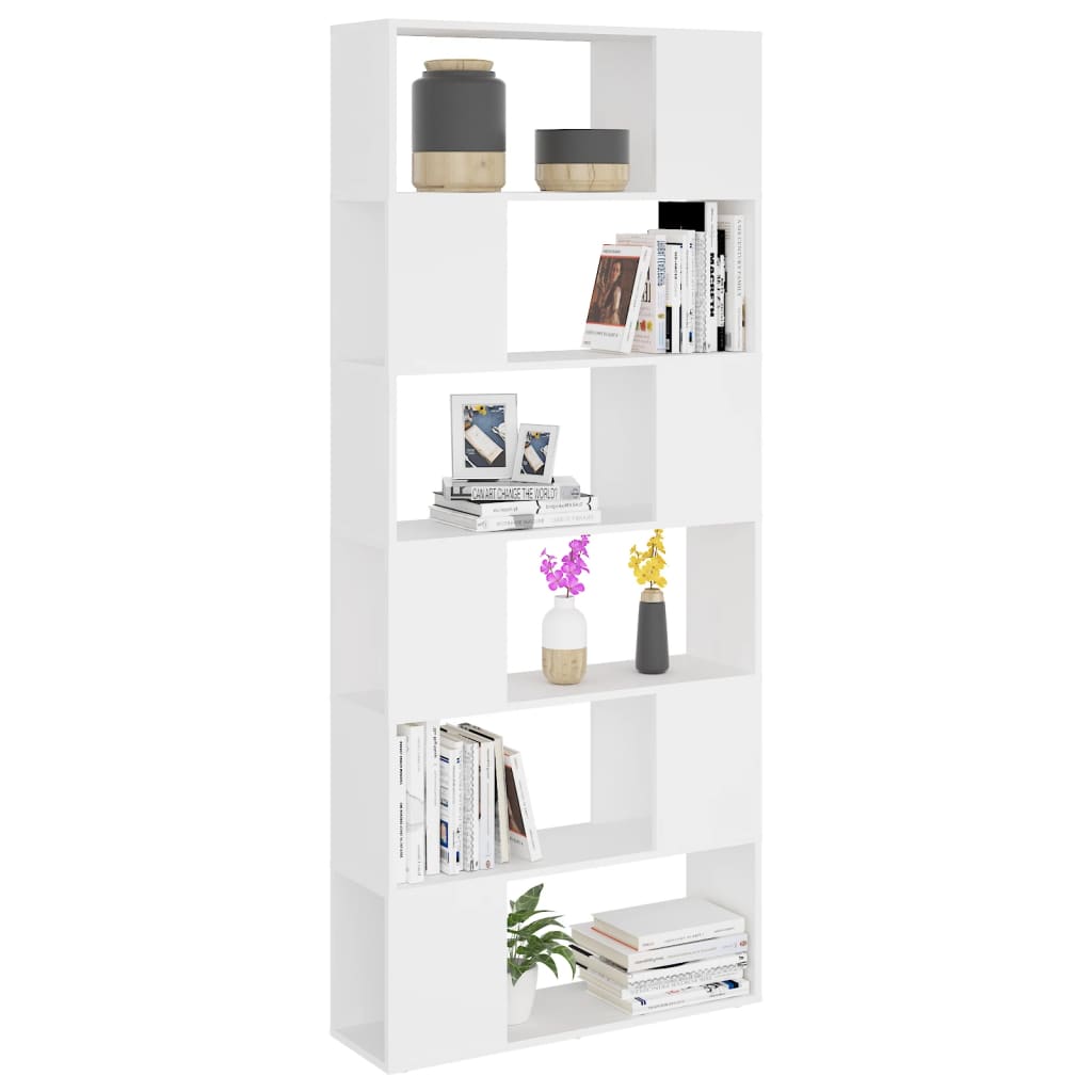vidaXL Bibliotecă/Separator cameră, alb, 80x24x186 cm, PAL
