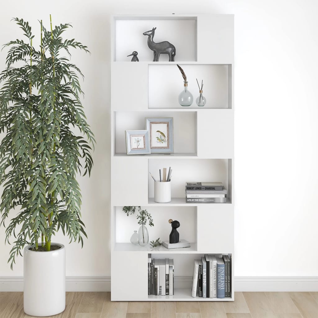 vidaXL Bibliotecă/Separator cameră, alb, 80x24x186 cm, PAL