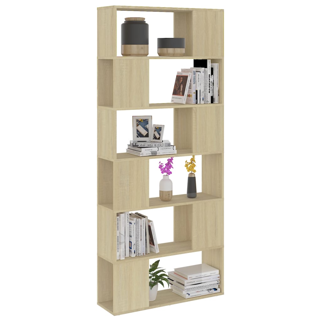 vidaXL Bibliotecă/Separator cameră, stejar sonoma, 80x24x186 cm, PAL vidaXL Bibliotecă/Separator cameră, stejar sonoma, 80x24x186 cm, PAL
