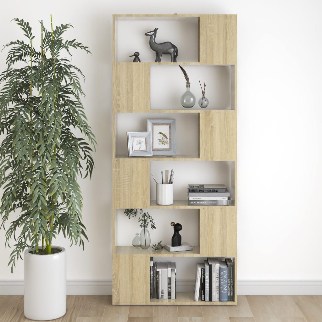 vidaXL Bibliotecă/Separator cameră, stejar sonoma, 80x24x186 cm, PAL vidaXL Bibliotecă/Separator cameră, stejar sonoma, 80x24x186 cm, PAL