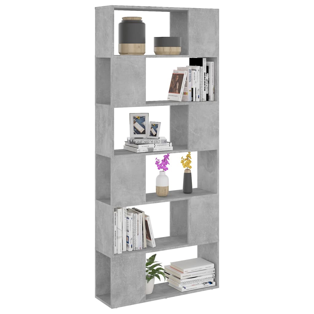 vidaXL Bibliotecă/Separator cameră, gri beton, 80x24x186 cm, PAL vidaXL Bibliotecă/Separator cameră, gri beton, 80x24x186 cm, PAL