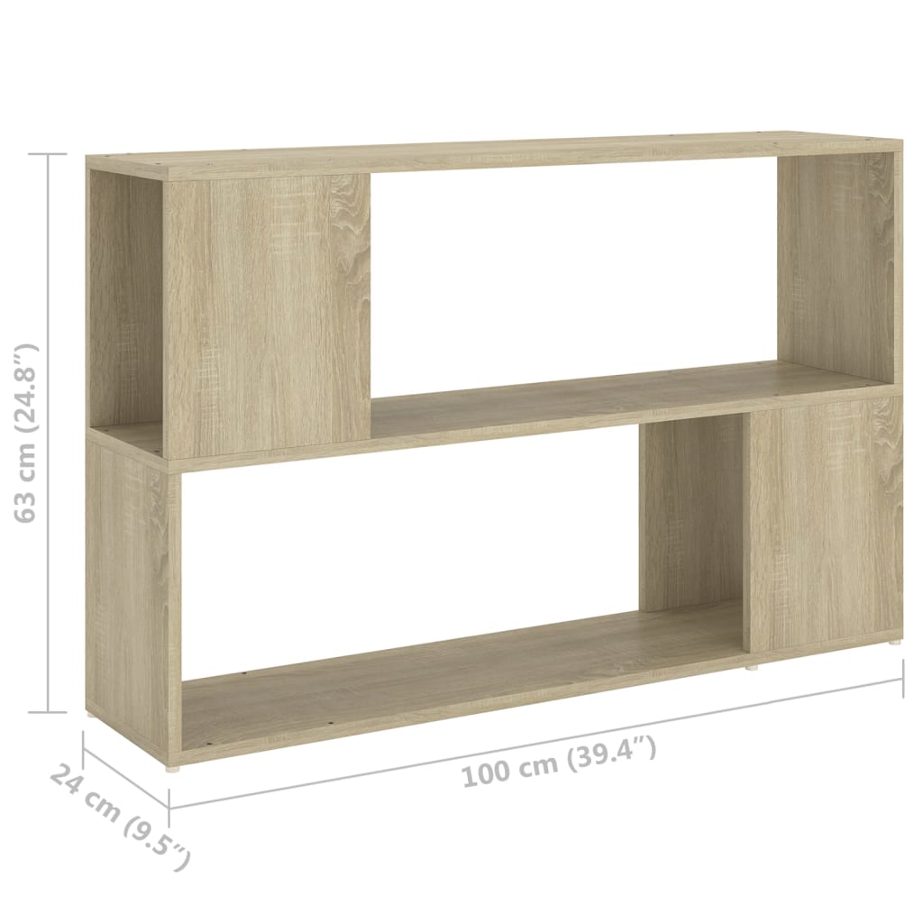 vidaXL Bibliotecă, stejar sonoma, 100x24x63 cm, PAL vidaXL Bibliotecă, stejar sonoma, 100x24x63 cm, PAL