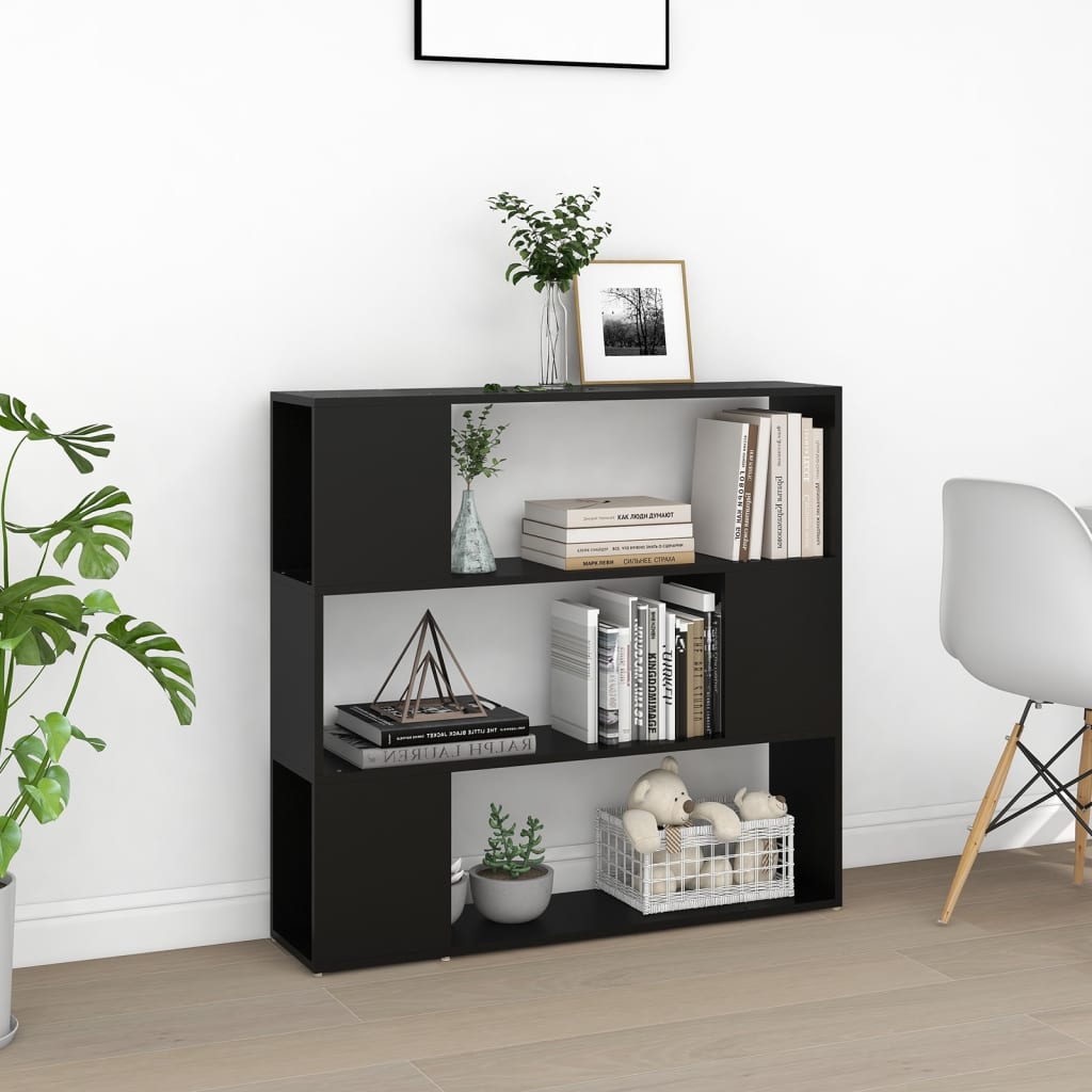 vidaXL Bibliotecă/Separator cameră, negru, 100x24x94 cm