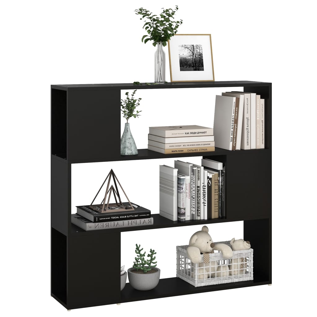 vidaXL Bibliotecă/Separator cameră, negru, 100x24x94 cm