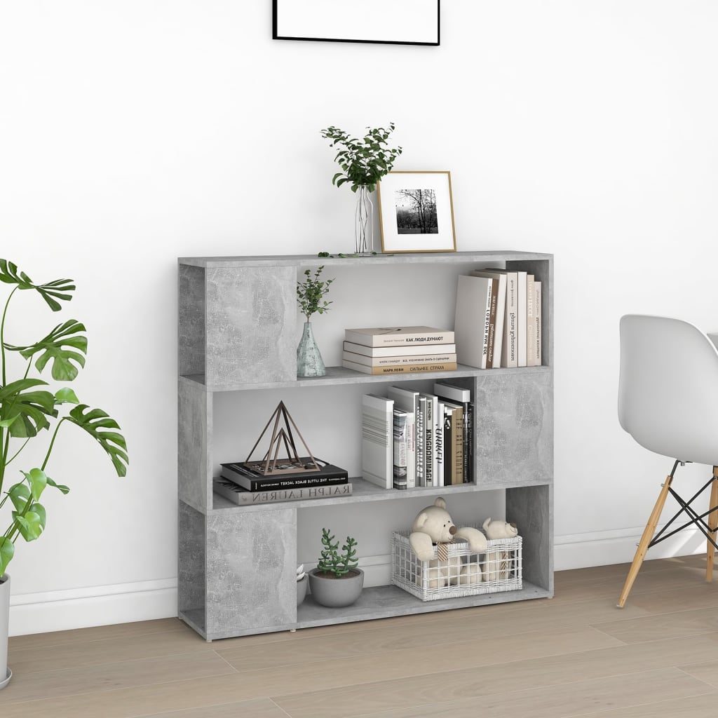 vidaXL Bibliotecă/Separator cameră, gri beton, 100x24x94 cm vidaXL Bibliotecă/Separator cameră, gri beton, 100x24x94 cm