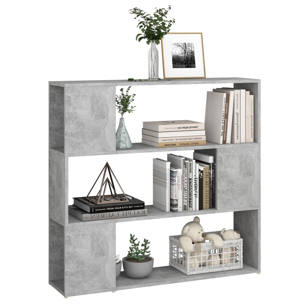 vidaXL Bibliotecă/Separator cameră, gri beton, 100x24x94 cm vidaXL Bibliotecă/Separator cameră, gri beton, 100x24x94 cm