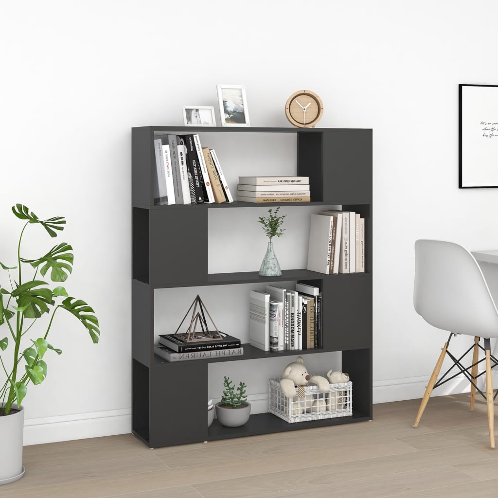 vidaXL Bibliotecă/Separator cameră, gri, 100x24x124 cm vidaXL Bibliotecă/Separator cameră, gri, 100x24x124 cm