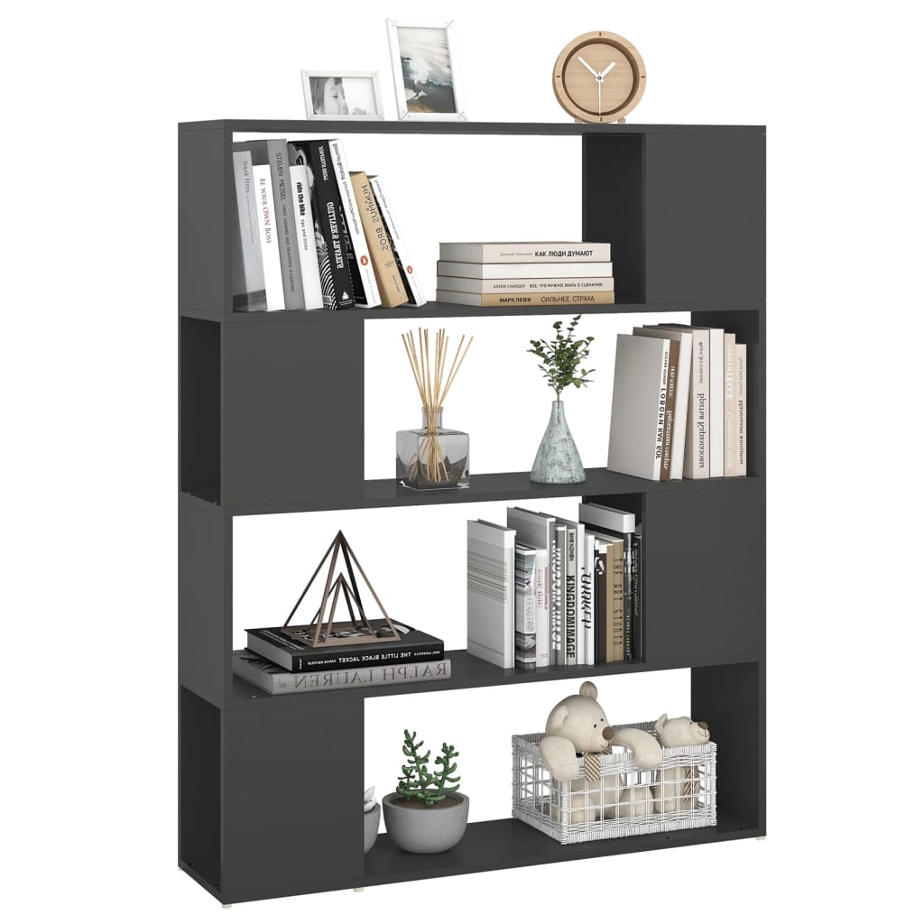 vidaXL Bibliotecă/Separator cameră, gri, 100x24x124 cm vidaXL Bibliotecă/Separator cameră, gri, 100x24x124 cm
