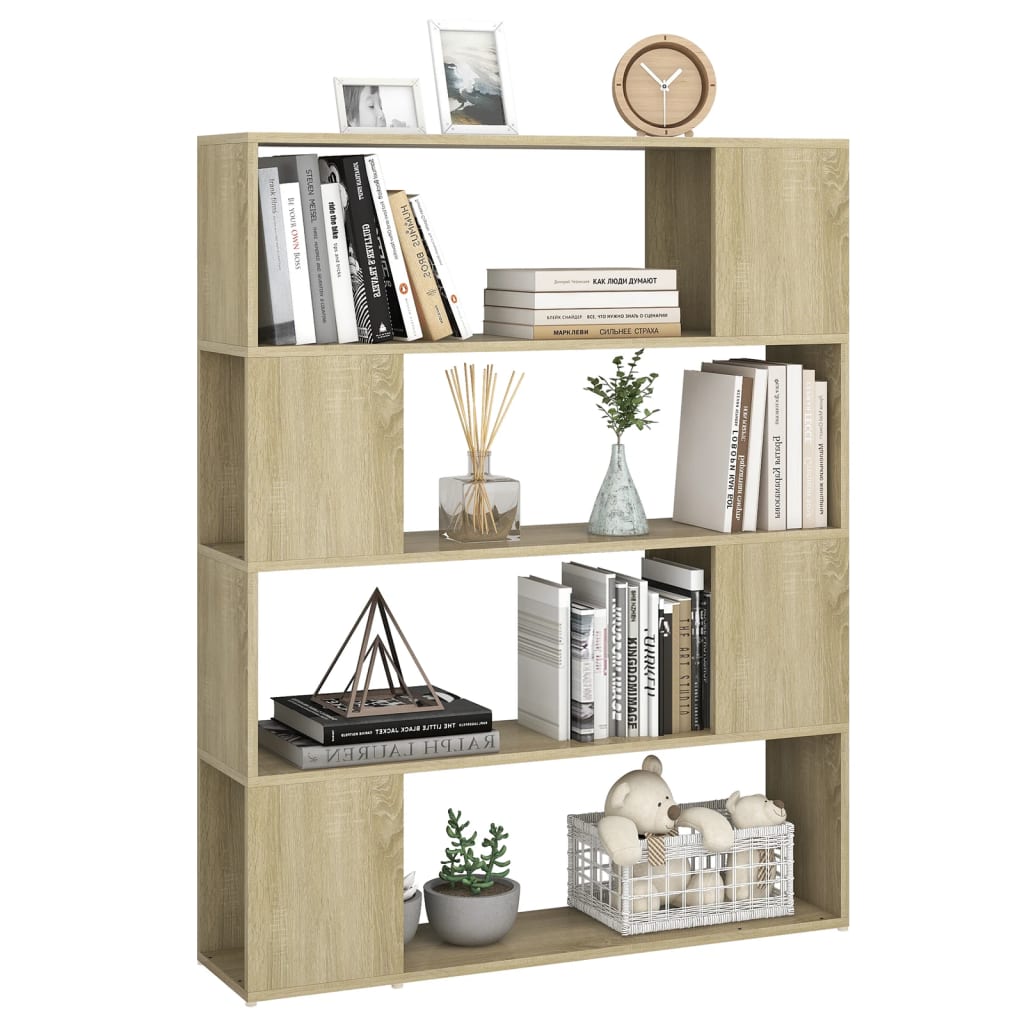 vidaXL Bibliotecă/Separator cameră, stejar sonoma, 100x24x124 cm vidaXL Bibliotecă/Separator cameră, stejar sonoma, 100x24x124 cm