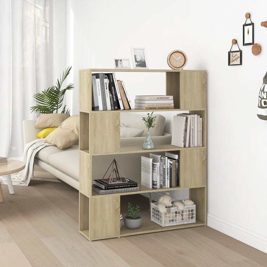 vidaXL Bibliotecă/Separator cameră, stejar sonoma, 100x24x124 cm vidaXL Bibliotecă/Separator cameră, stejar sonoma, 100x24x124 cm