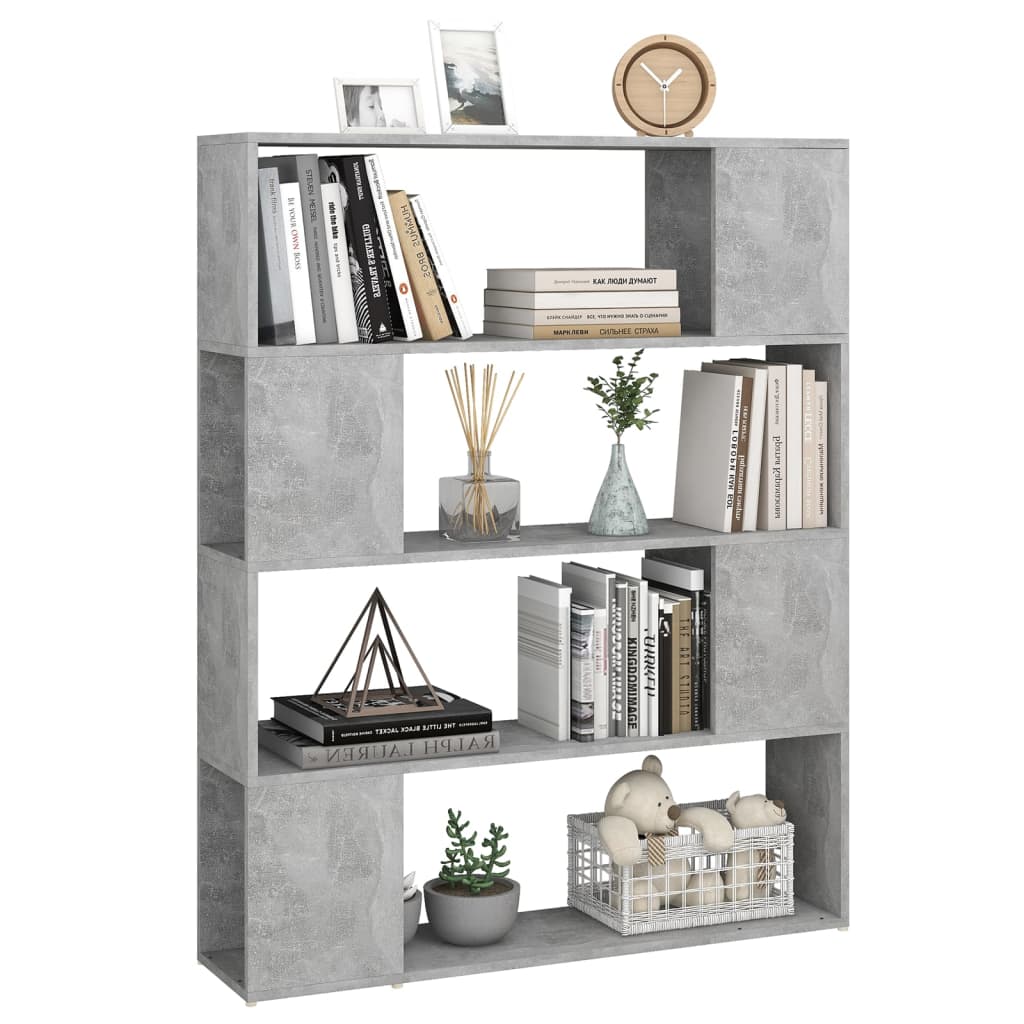 vidaXL Bibliotecă/Separator cameră, gri beton, 100x24x124 cm vidaXL Bibliotecă/Separator cameră, gri beton, 100x24x124 cm