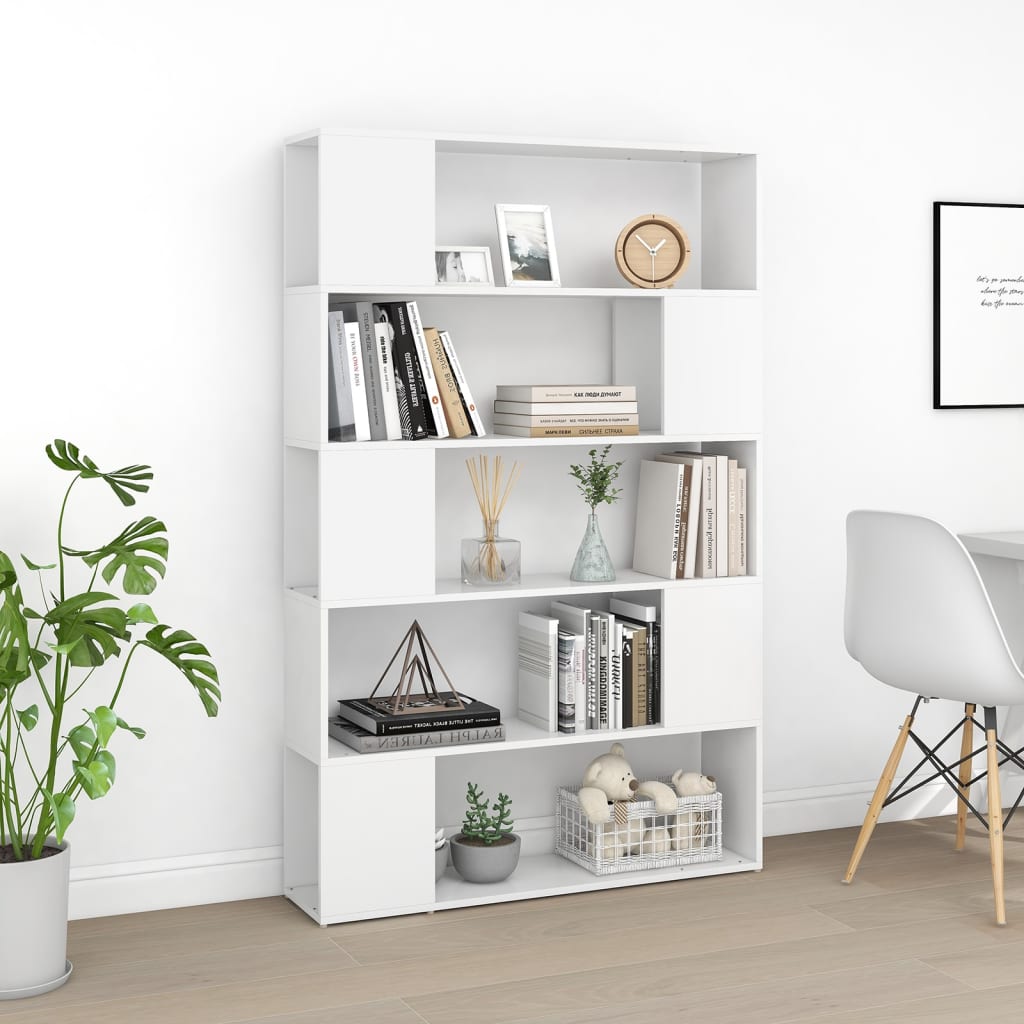 vidaXL Bibliotecă/Separator cameră, alb, 100x24x155 cm, PAL