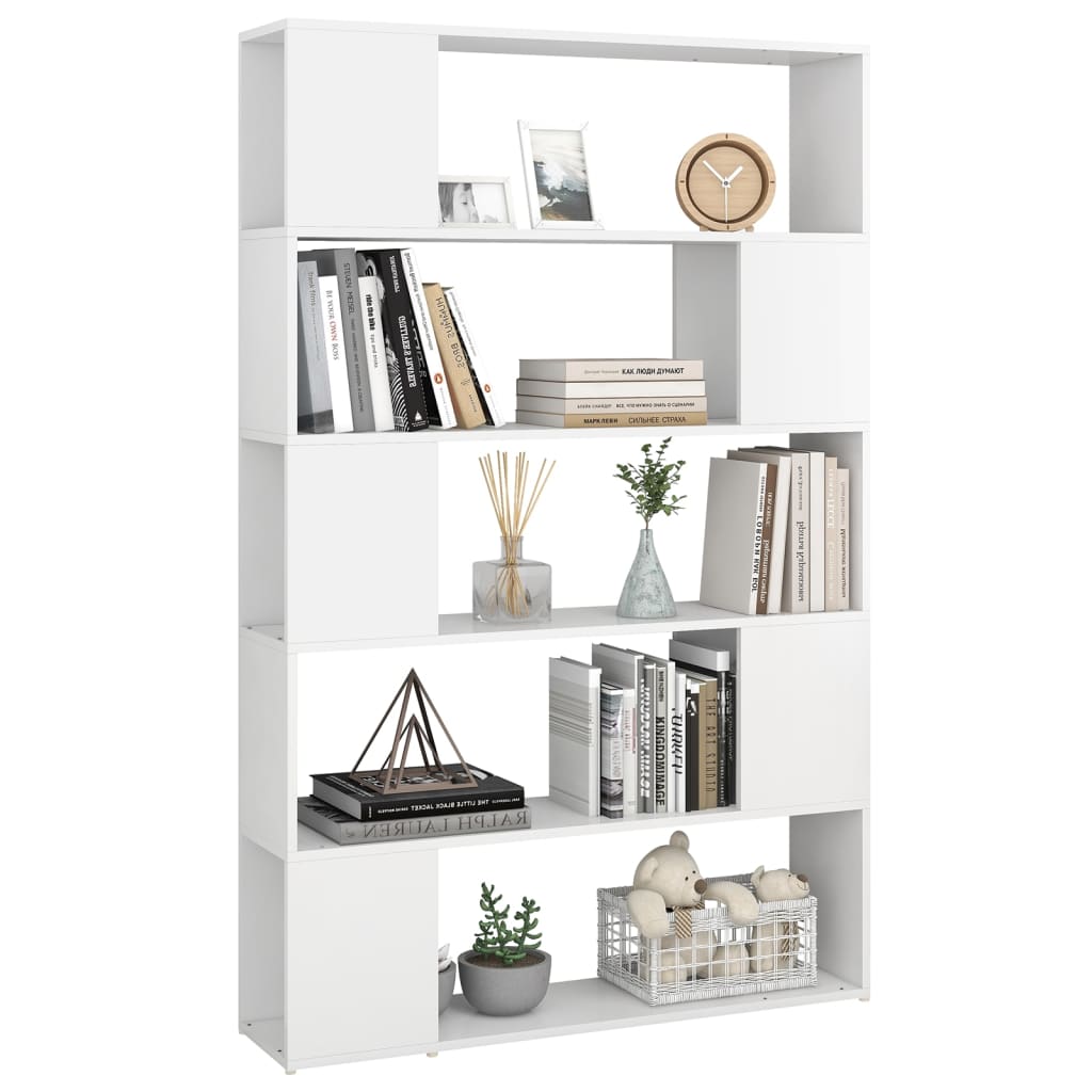 vidaXL Bibliotecă/Separator cameră, alb, 100x24x155 cm, PAL
