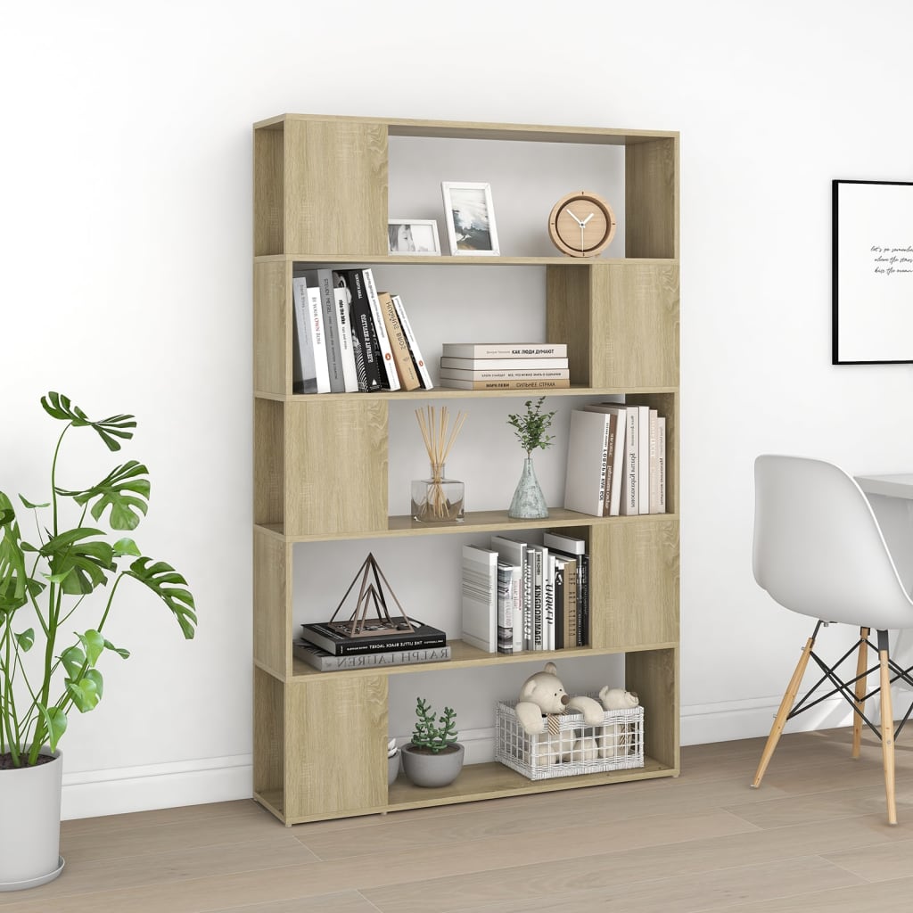 vidaXL Bibliotecă/Separator cameră, stejar sonoma, 100x24x155 cm PAL vidaXL Bibliotecă/Separator cameră, stejar sonoma, 100x24x155 cm PAL