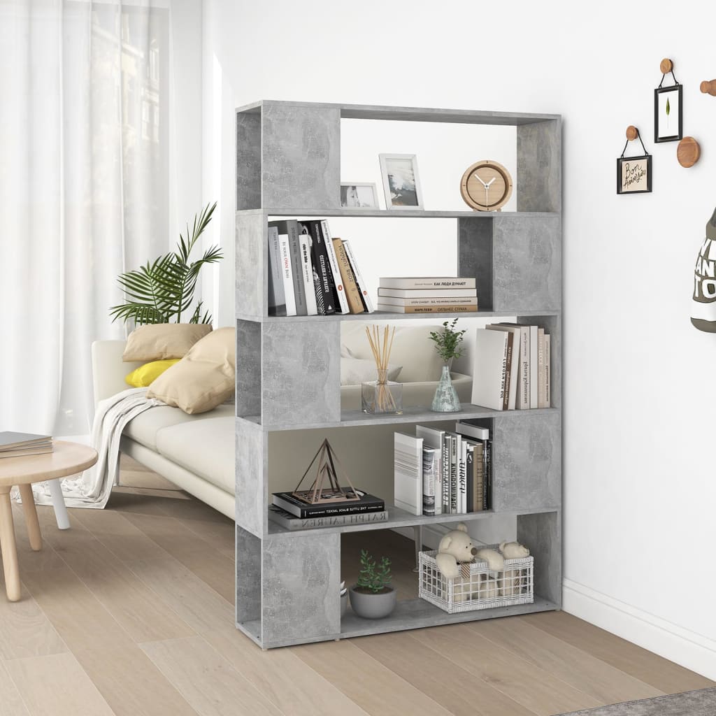 vidaXL Bibliotecă/Separator cameră, gri beton, 100x24x155 cm, PAL vidaXL Bibliotecă/Separator cameră, gri beton, 100x24x155 cm, PAL