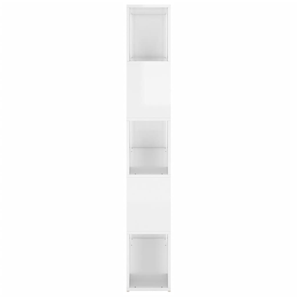 vidaXL Bibliotecă/Separator, alb extralucios, lemn prelucrat vidaXL Bibliotecă/Separator, alb extralucios, lemn prelucrat