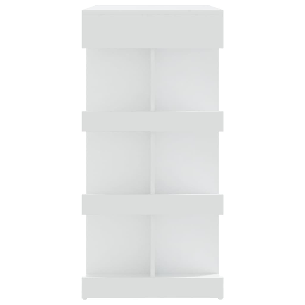 vidaXL Masă bar cu raft de depozitare, alb, 100x50x101,5 cm, PAL vidaXL Masă bar cu raft de depozitare, alb, 100x50x101,5 cm, PAL