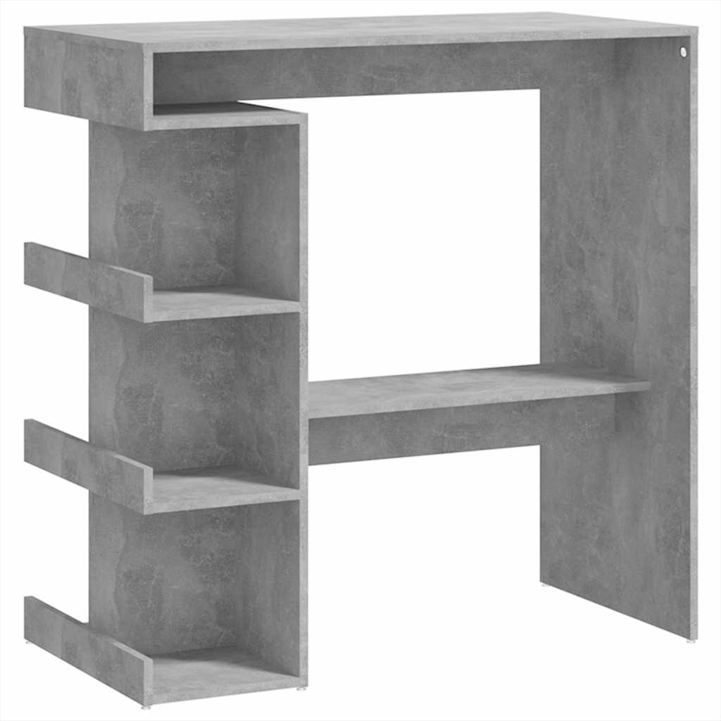 vidaXL Masă bar cu raft de depozitare, gri beton, 100x50x101,5 cm, PAL vidaXL Masă bar cu raft de depozitare, gri beton, 100x50x101,5 cm, PAL