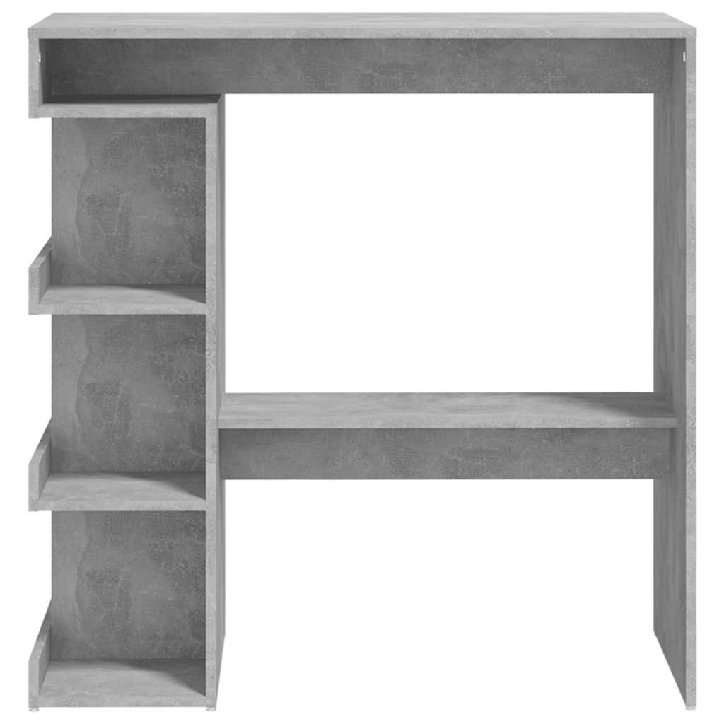 vidaXL Masă bar cu raft de depozitare, gri beton, 100x50x101,5 cm, PAL vidaXL Masă bar cu raft de depozitare, gri beton, 100x50x101,5 cm, PAL