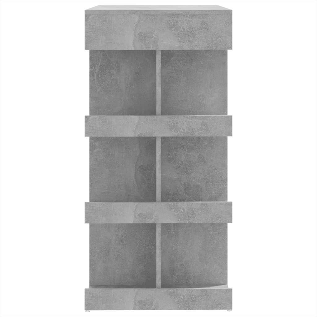 vidaXL Masă bar cu raft de depozitare, gri beton, 100x50x101,5 cm, PAL vidaXL Masă bar cu raft de depozitare, gri beton, 100x50x101,5 cm, PAL