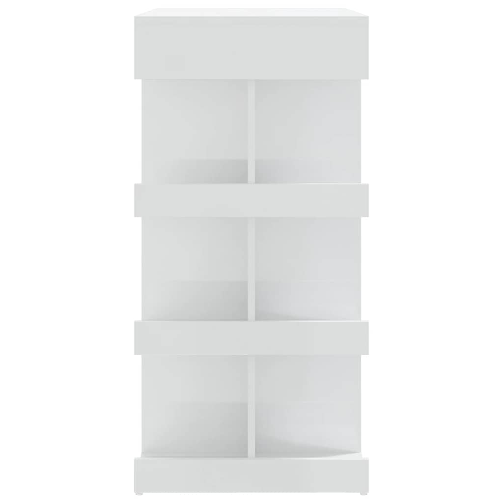 vidaXL Masă bar cu raft depozitare alb extralucios 100x50x101,5cm lemn vidaXL Masă bar cu raft depozitare alb extralucios 100x50x101,5cm lemn