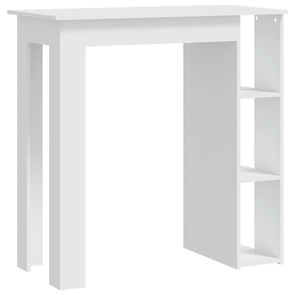 vidaXL Masă de bar cu raft, alb, 102x50x103,5 cm, PAL vidaXL Masă de bar cu raft, alb, 102x50x103,5 cm, PAL