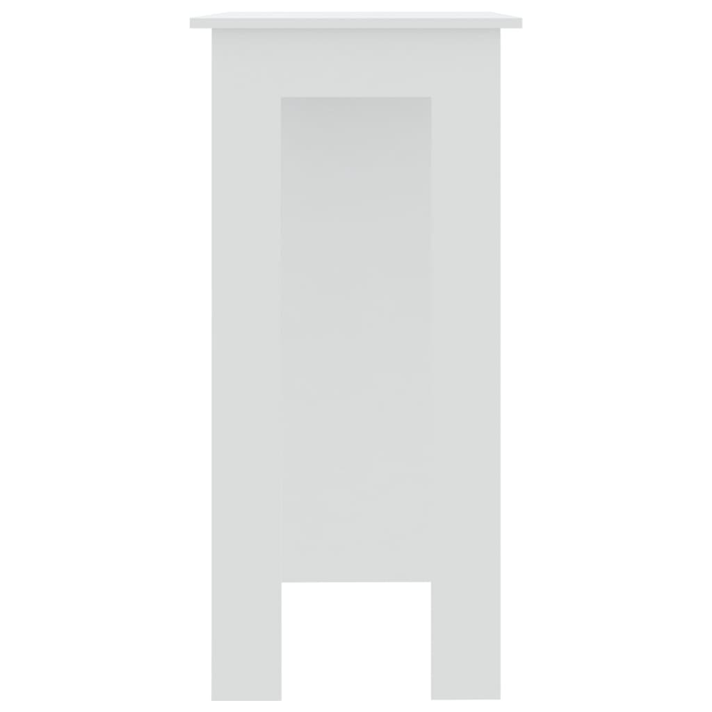 vidaXL Masă de bar cu raft, alb, 102x50x103,5 cm, PAL vidaXL Masă de bar cu raft, alb, 102x50x103,5 cm, PAL