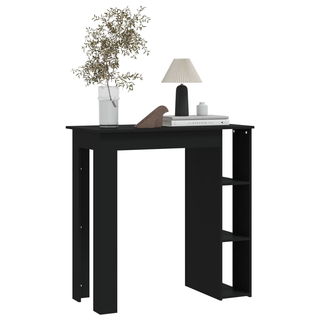 vidaXL Masă de bar cu raft, negru, 102x50x103,5 cm, PAL vidaXL Masă de bar cu raft, negru, 102x50x103,5 cm, PAL