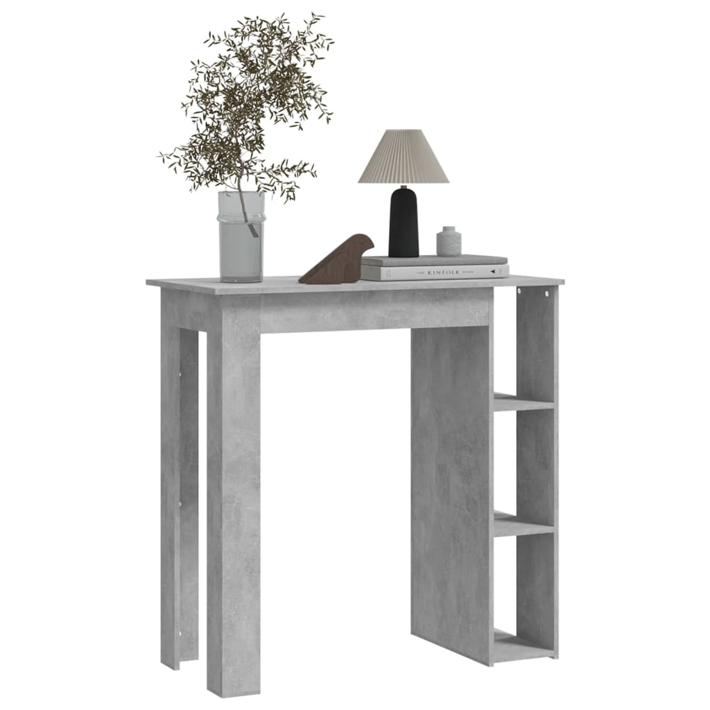 vidaXL Masă de bar cu raft, gri beton,102x50x103,5 cm, PAL vidaXL Masă de bar cu raft, gri beton,102x50x103,5 cm, PAL
