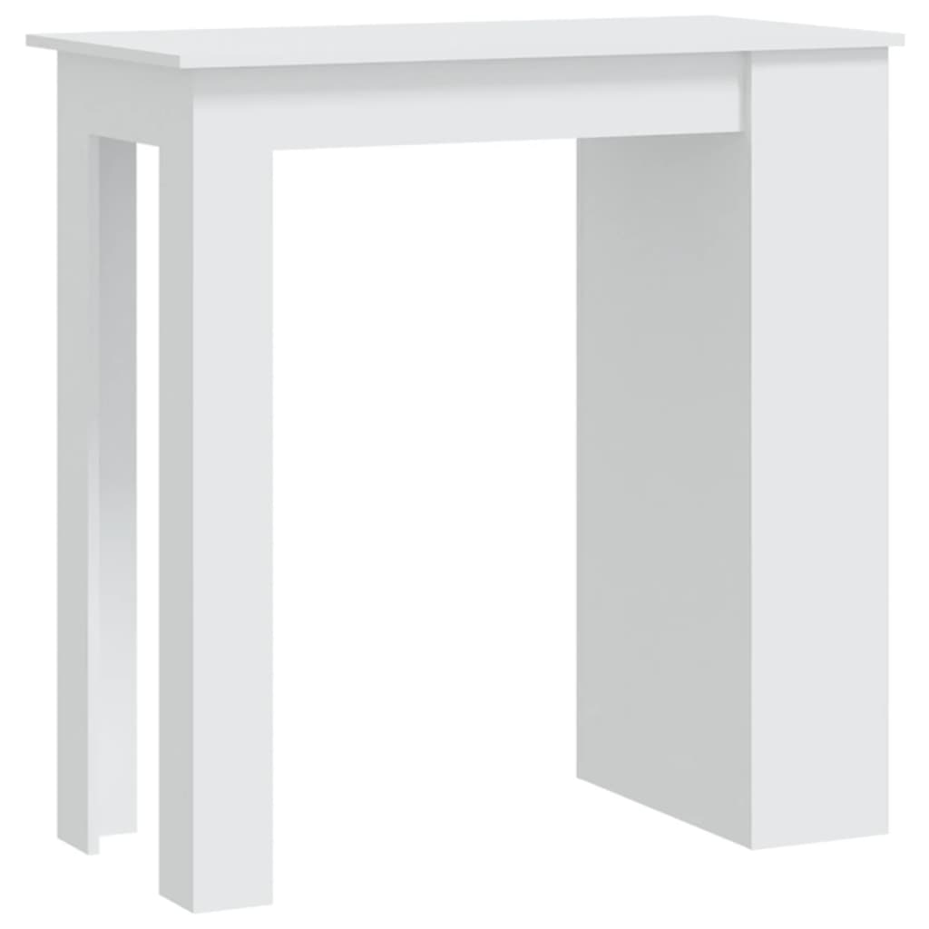 vidaXL Masă de bar cu raft de depozitare, alb, 102x50x103,5 cm, PAL vidaXL Masă de bar cu raft de depozitare, alb, 102x50x103,5 cm, PAL