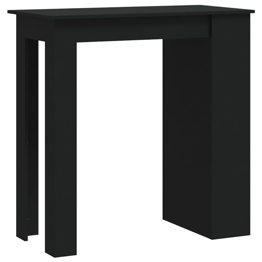 vidaXL Masă de bar cu raft de depozitare, negru, 102x50x103,5 cm, PAL vidaXL Masă de bar cu raft de depozitare, negru, 102x50x103,5 cm, PAL
