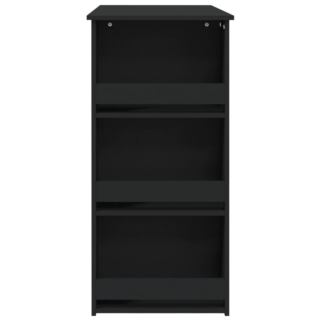 vidaXL Masă de bar cu raft de depozitare, negru, 102x50x103,5 cm, PAL vidaXL Masă de bar cu raft de depozitare, negru, 102x50x103,5 cm, PAL