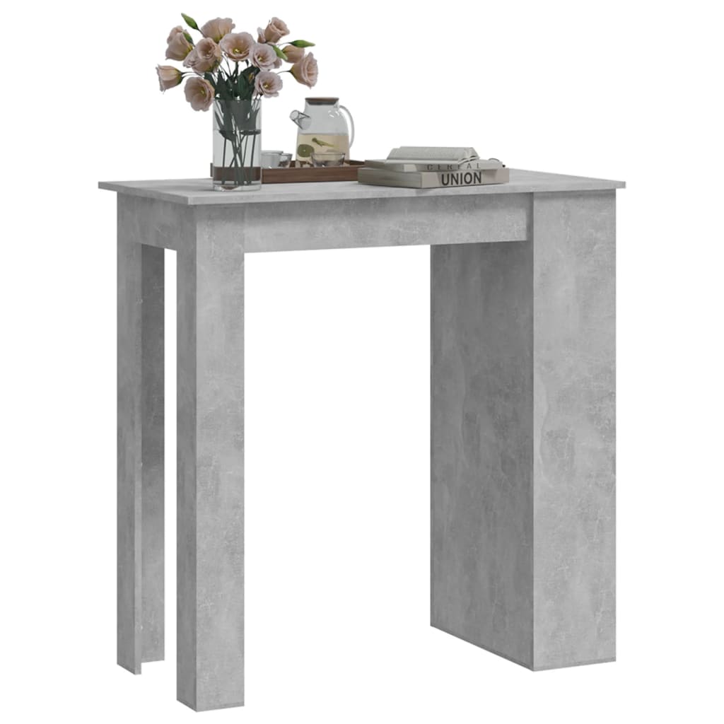 vidaXL Masă de bar cu raft de depozitare, gri beton, 102x50x103,5 cm