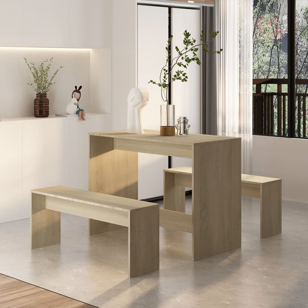 vidaXL Set mobilier de bucătărie, 3 piese, stejar sonoma, PAL vidaXL Set mobilier de bucătărie, 3 piese, stejar sonoma, PAL