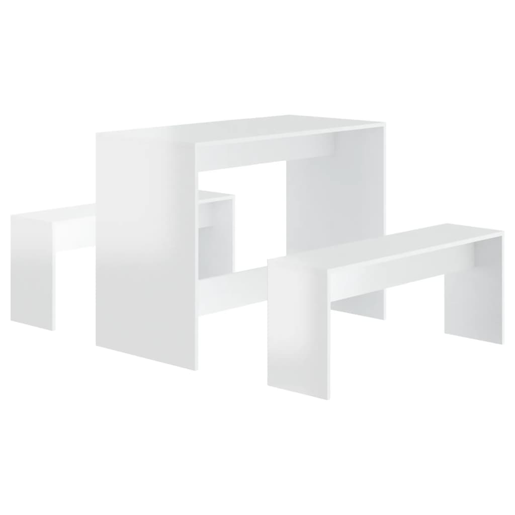 vidaXL Set mobilier de bucătărie, 3 piese, alb extralucios, PAL vidaXL Set mobilier de bucătărie, 3 piese, alb extralucios, PAL