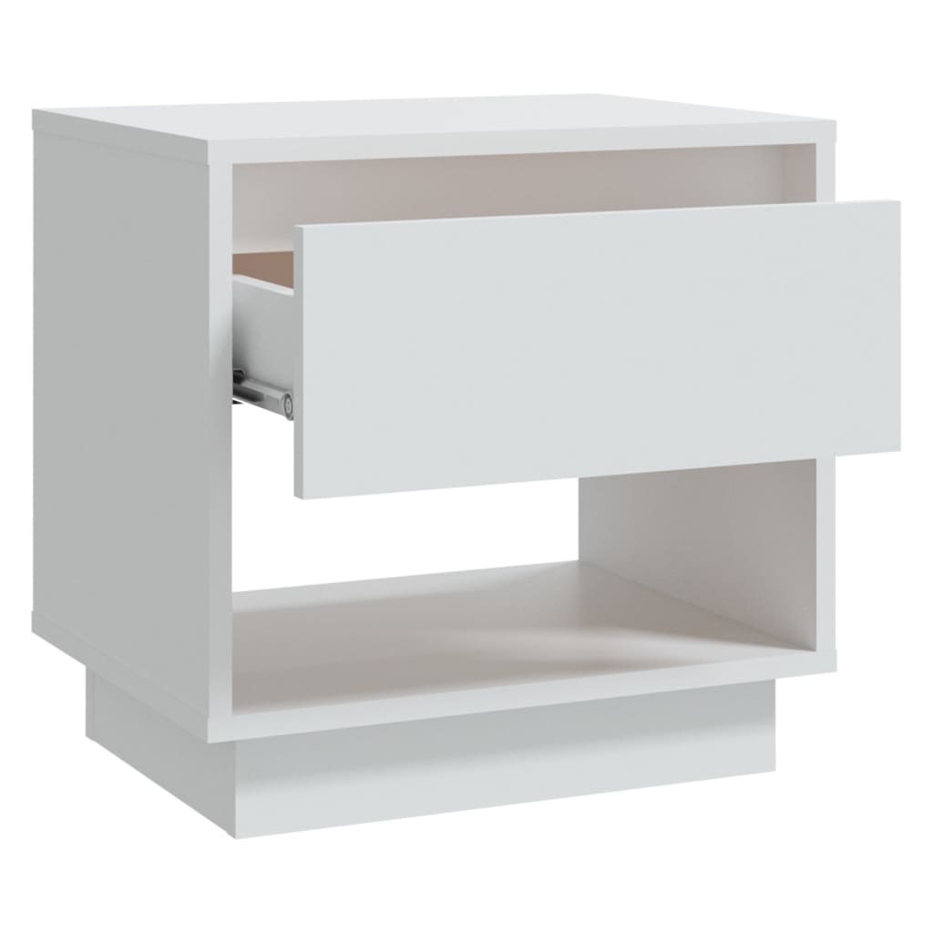 vidaXL Noptiere, alb, 2 buc., 45x34x44 cm, PAL vidaXL Noptiere, alb, 2 buc., 45x34x44 cm, PAL